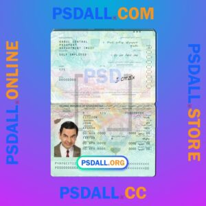 Afghanistan Passport PSD Template